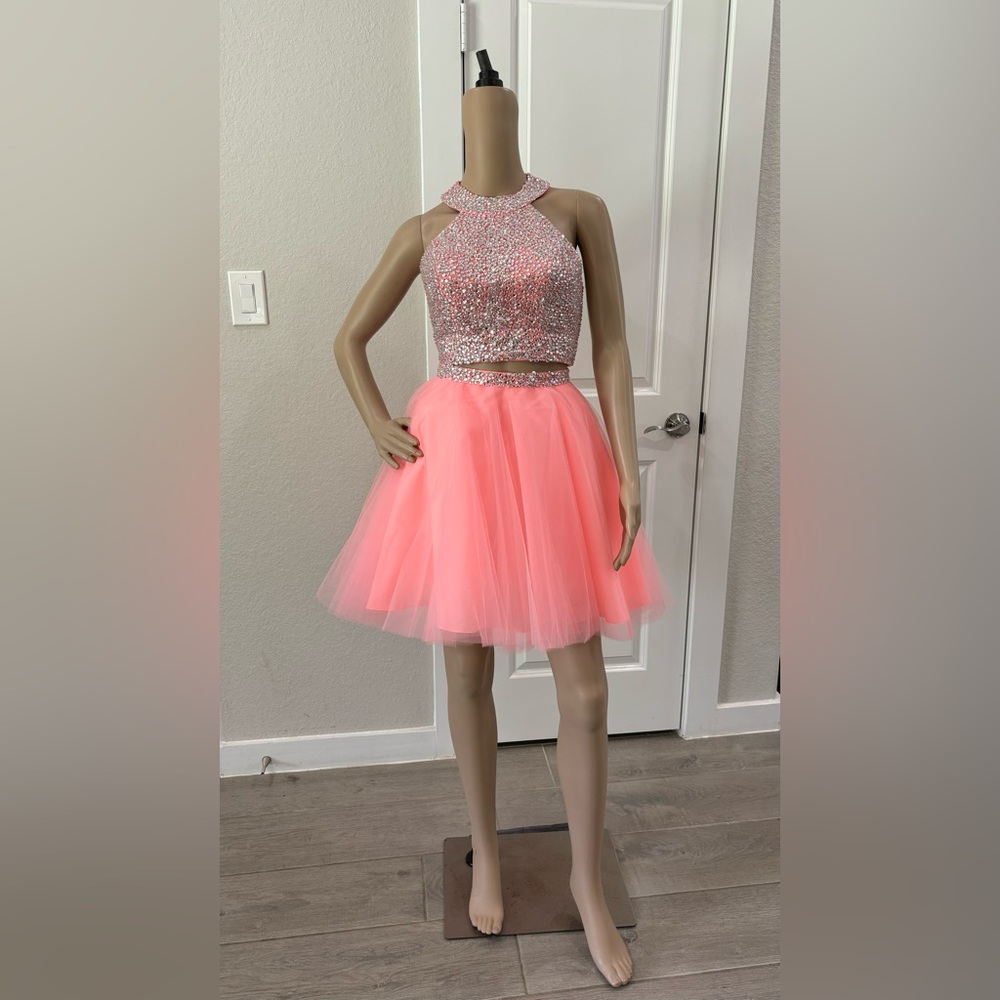 Short Two Piece Set Beaded Halter Prom Sale